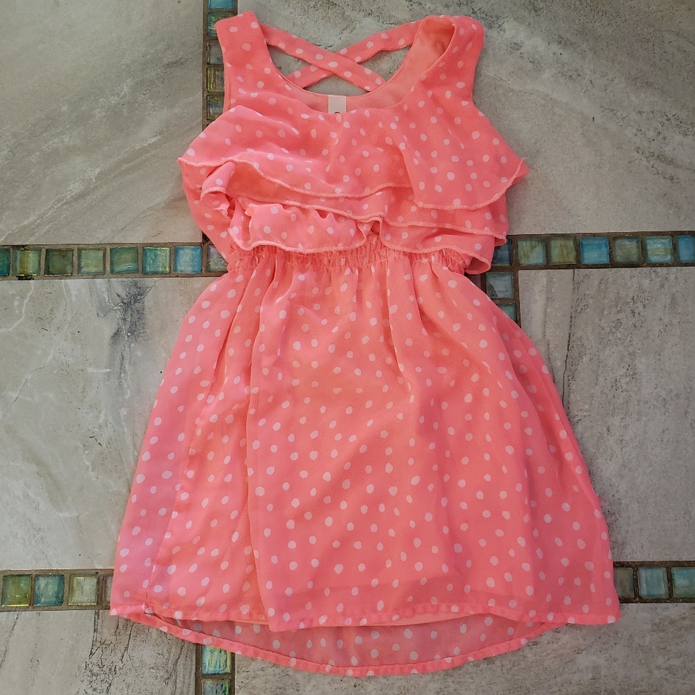 Little Girl Pink Polka Dot Dress